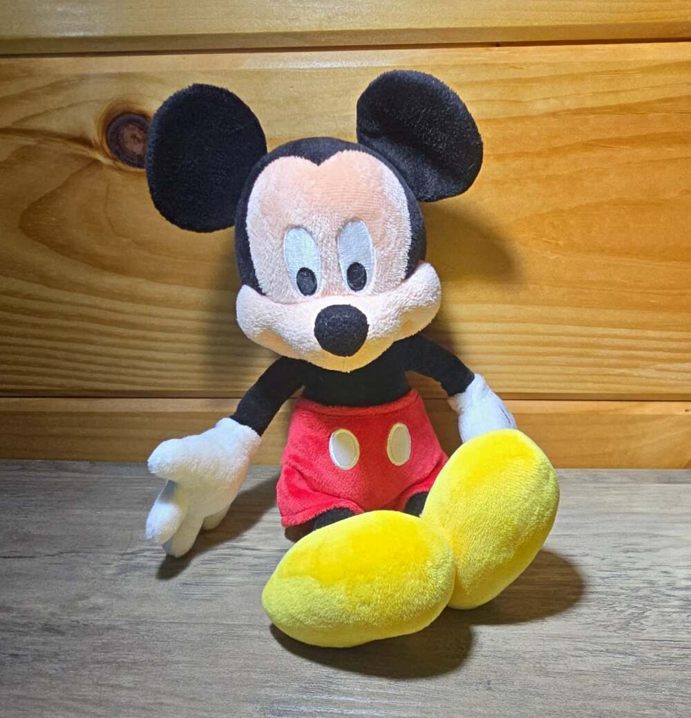 Disney Parks Mickey Mouse 10.5 in Plush Stuffed Animal (Has red spot on hand)